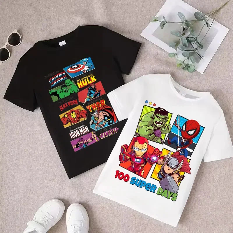 Dziecięcy T-shirt Avengers Super Heroes Portraits - błękitny