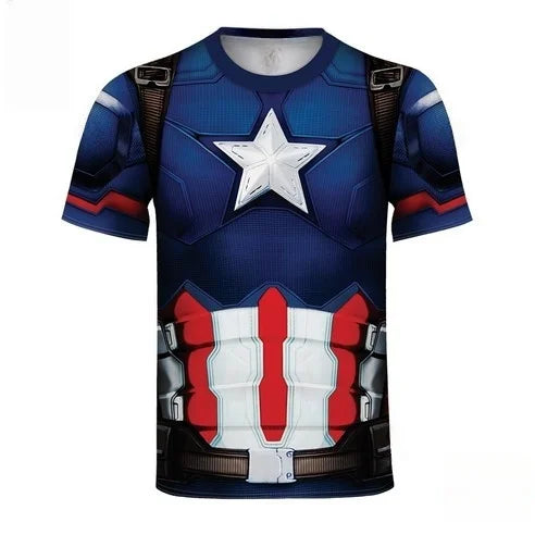 Koszulka kompresyjna Avengers Kapitan Ameryka – granatowy strój taktyczny