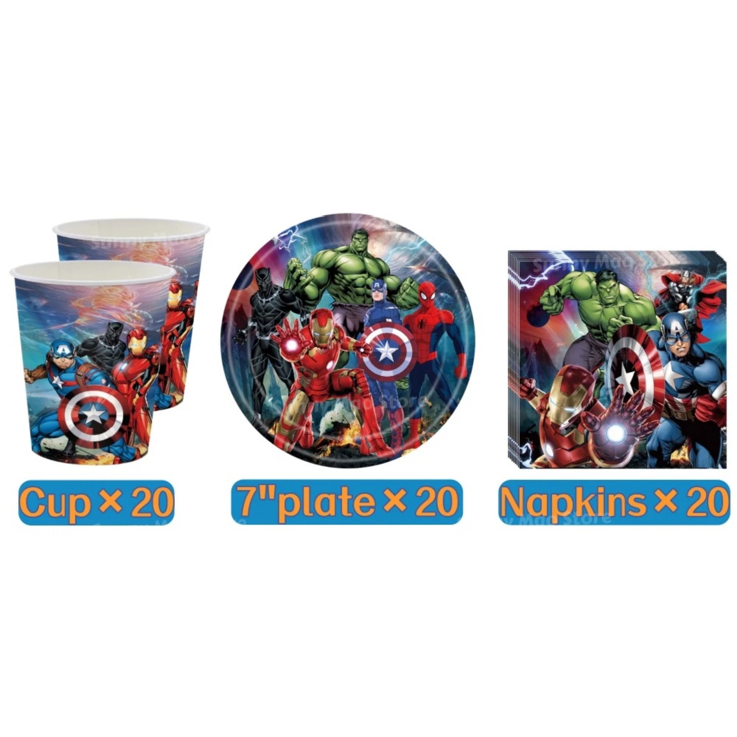 Zestaw dekoracji urodzinowych Avengers – balony z cyframi Iron Man Spider-Man