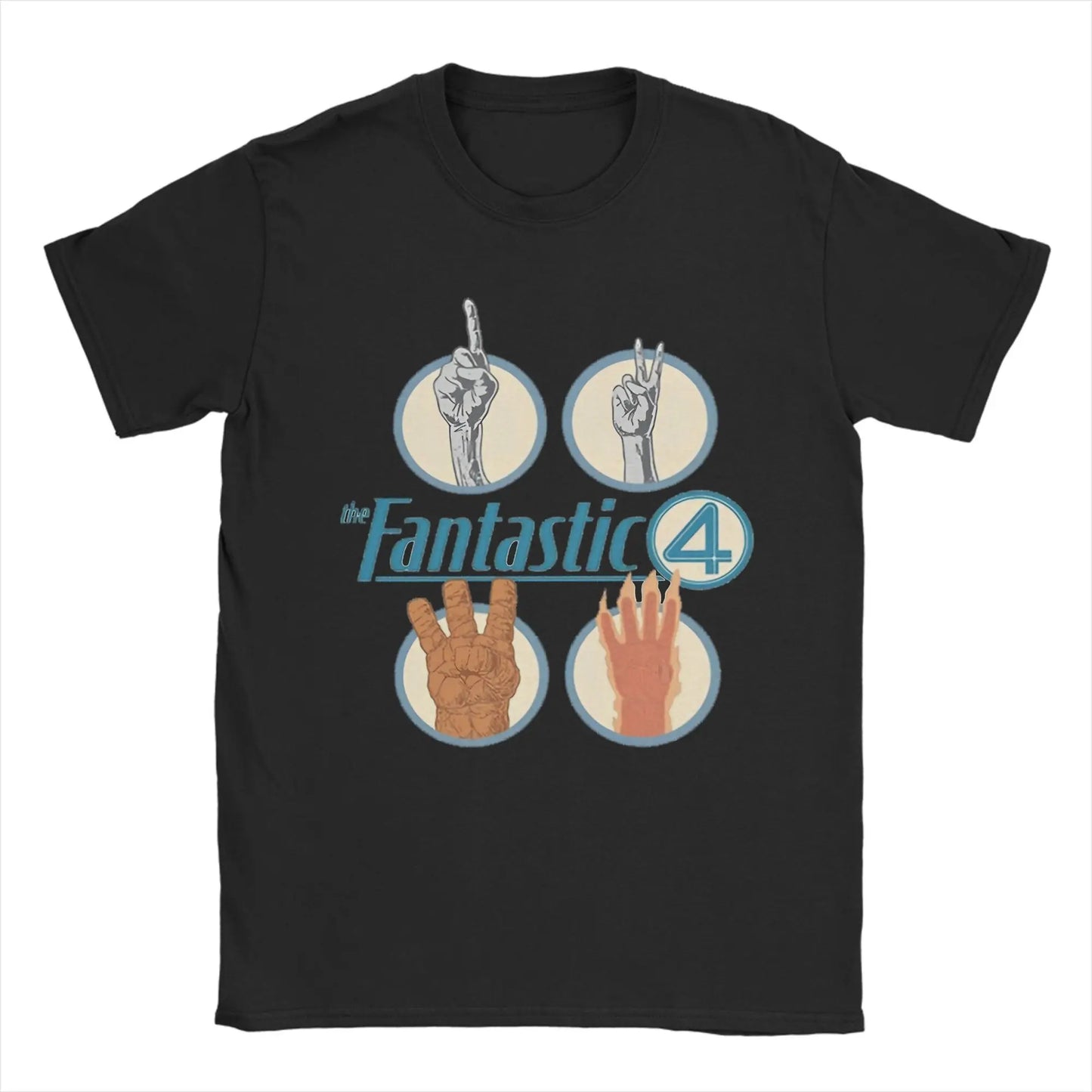 T-shirt The Fantastic 4 First Steps – retro niebieski plakat, unisex