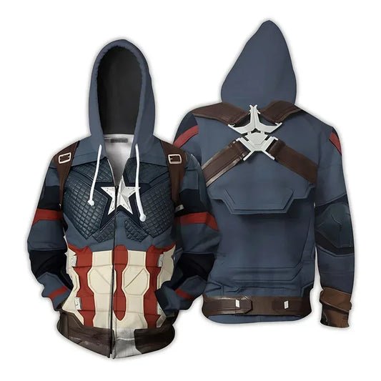 Bluza z kapturem Avengers Captain America – cosplayowy hoodie 3D