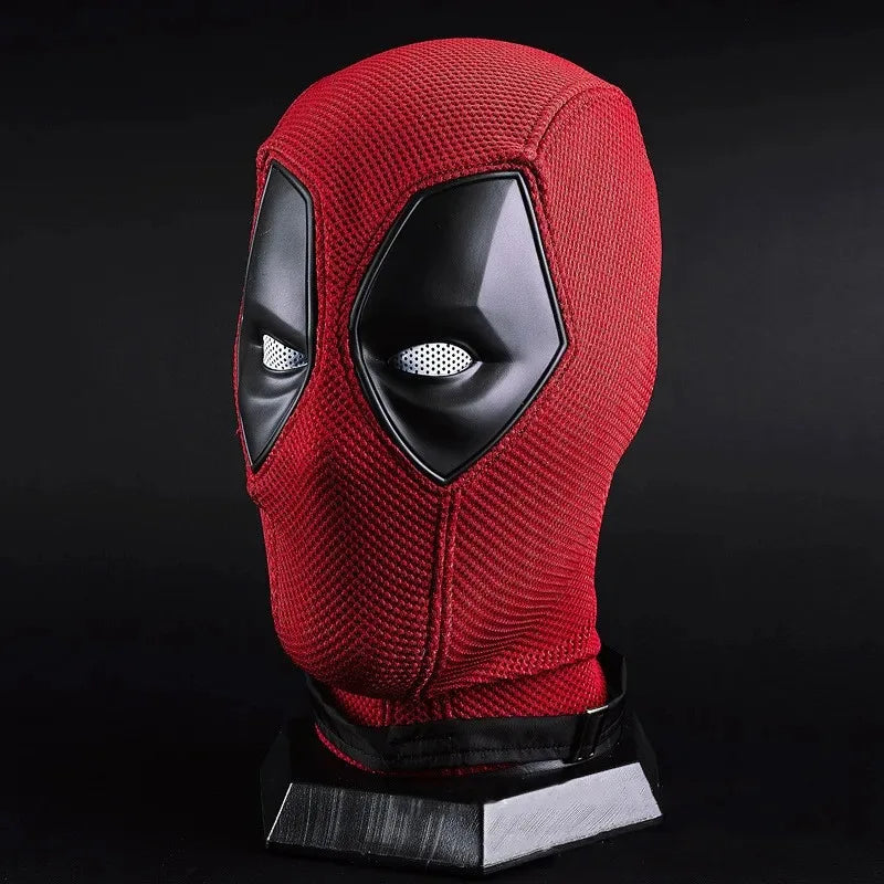 Maska-kaptur Deadpool — pełny cosplay z czerwono-czarnego materiału