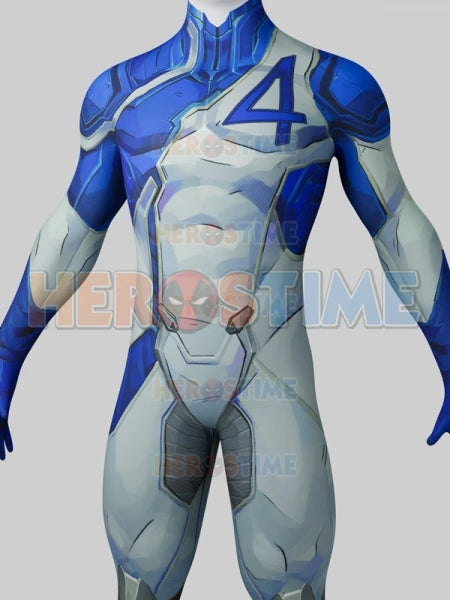 Kostium Fantastic Four Mister Fantastic – niebiesko-szary kombinezon z efektem pancerza