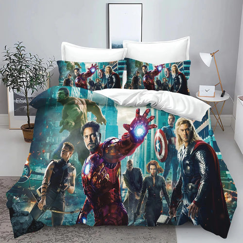 Poszwa na kołdrę Avengers — pełna grupa, miasto