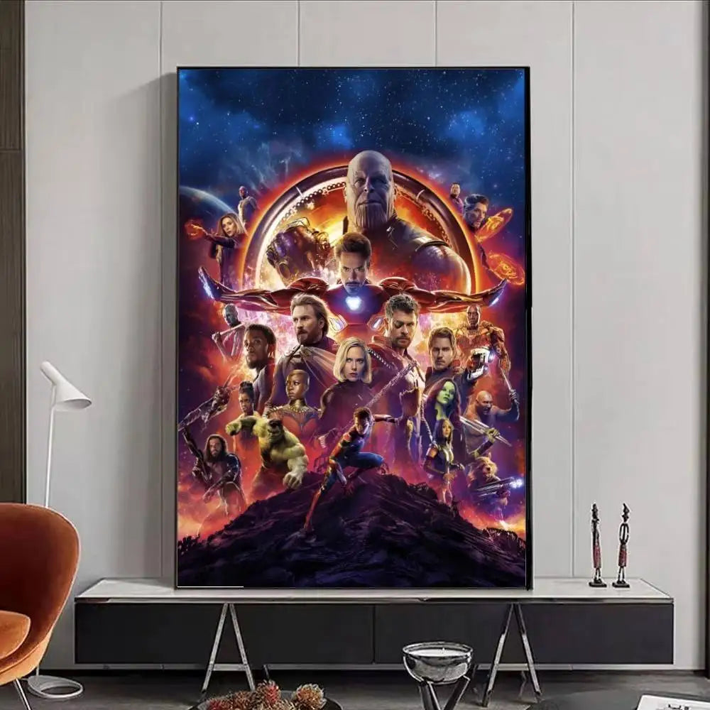 Plakat Avengers Infinity War – projekt z drużyną i czerwonym logo
