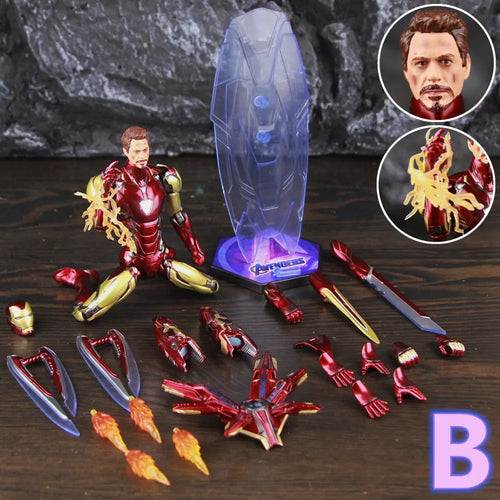 Figurka ZD Toys Iron Man MK85 2.0 LED – podstawka z tarczą, wariant B