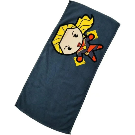 Ręcznik dziecięcy Avengers Captain Marvel – szara kreskówkowa twarz