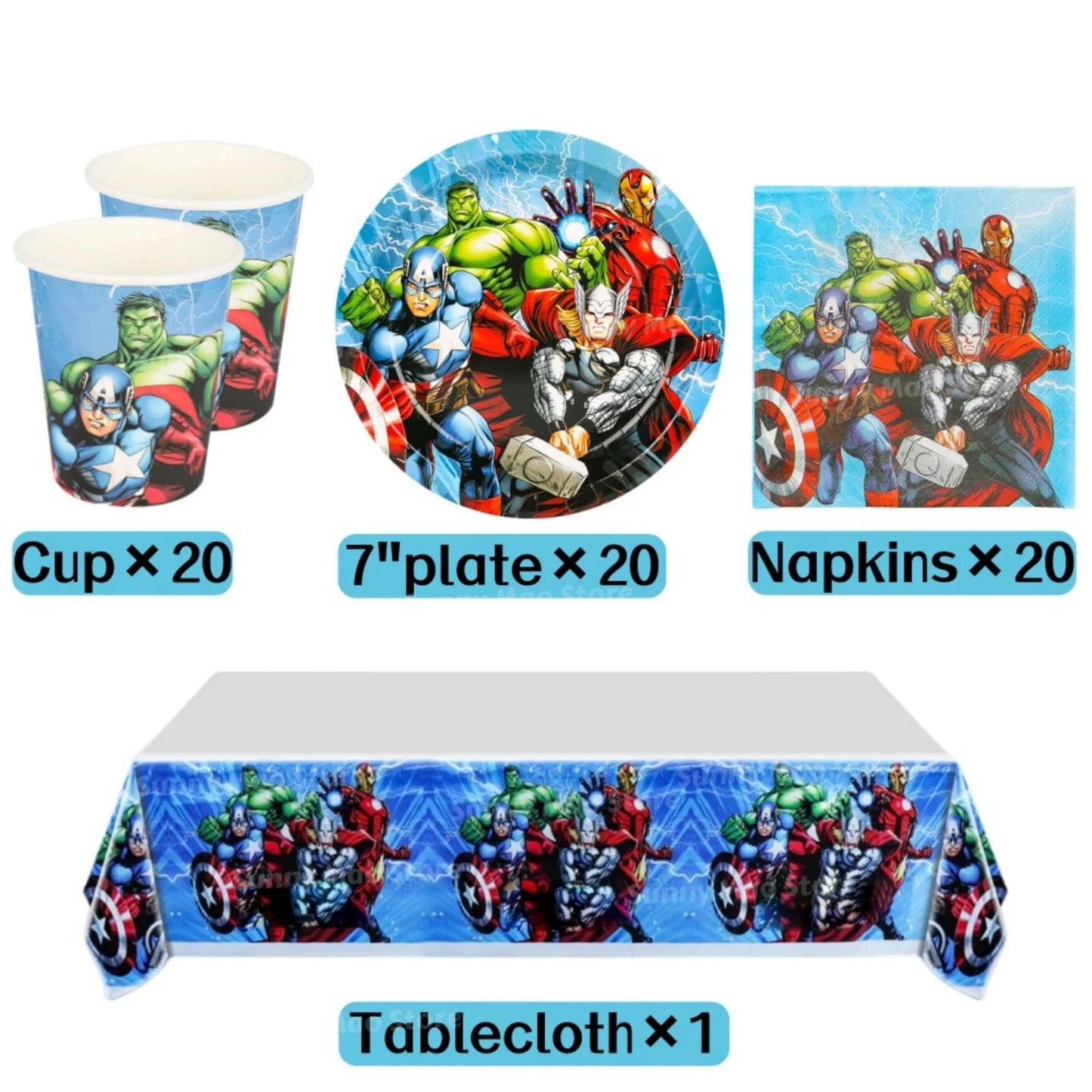 Zestaw dekoracji urodzinowych Avengers – balony z cyframi Iron Man Spider-Man