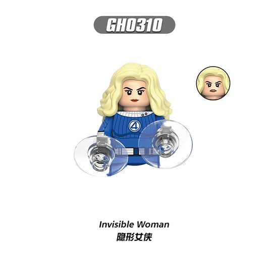 Figurka z klocków budowlanych Invisible Woman – przezroczyste bańki