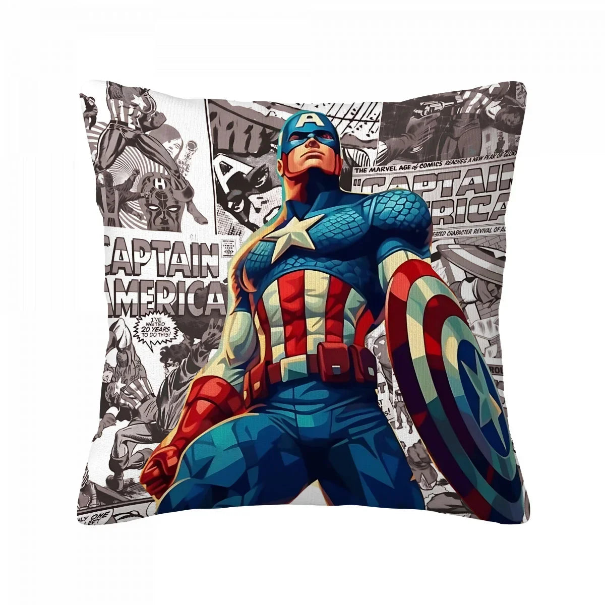 Poszewka na poduszkę Captain America – dumna poza, tło z gazety