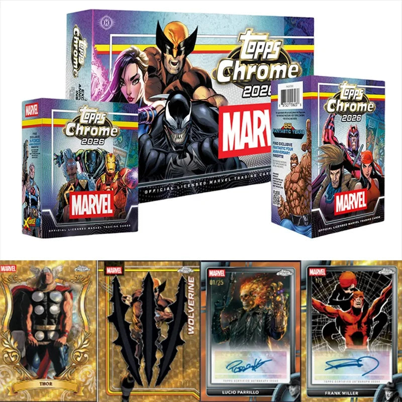 Karty kolekcjonerskie Topps Chrome Marvel Comics 2026 - oficjalny zestaw Wolverine Venom