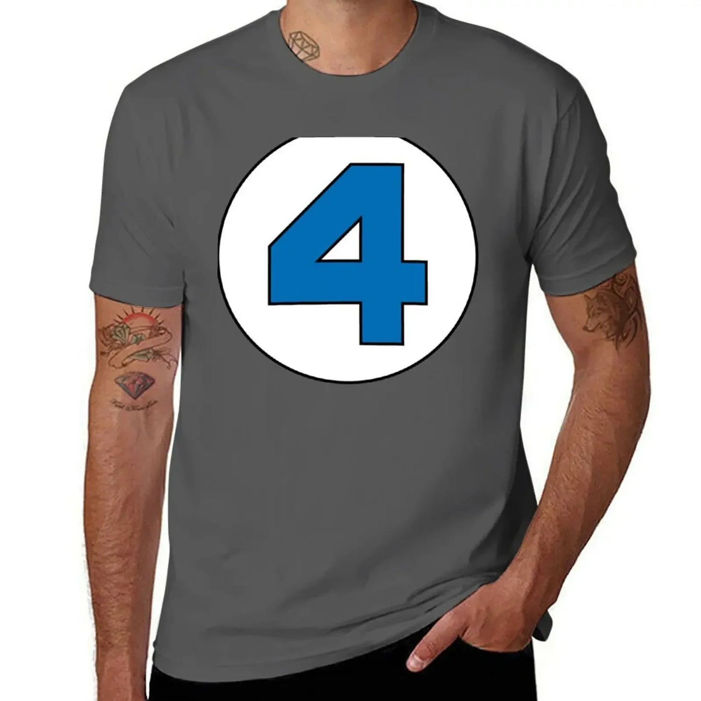 T-shirt The Fantastic 4 – duże czarne logo, fason oversize