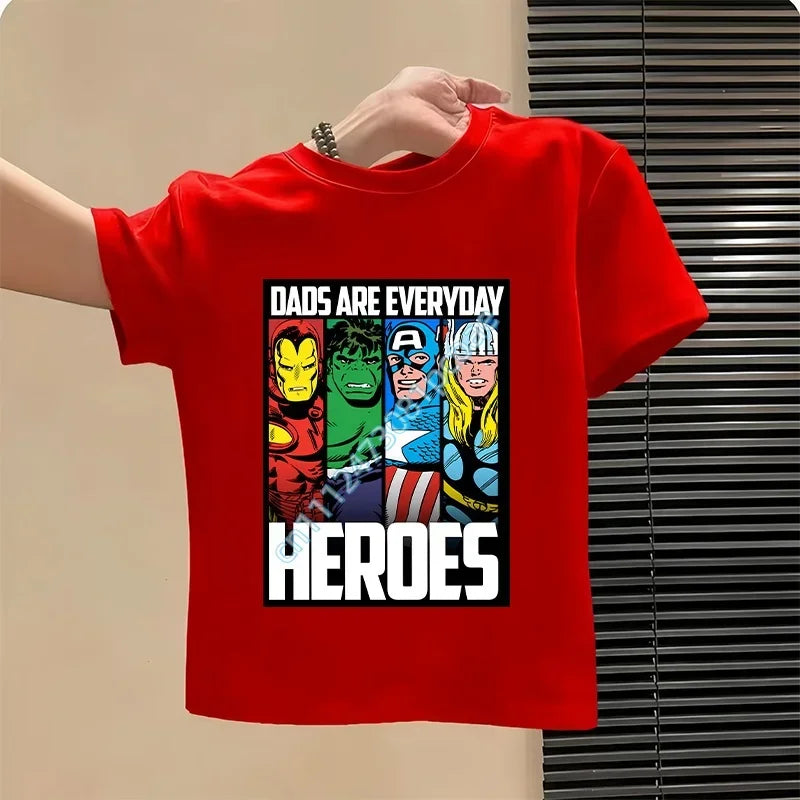 Dziecięcy T-shirt Avengers - wzór z Iron Manem, czerwony, Heroes