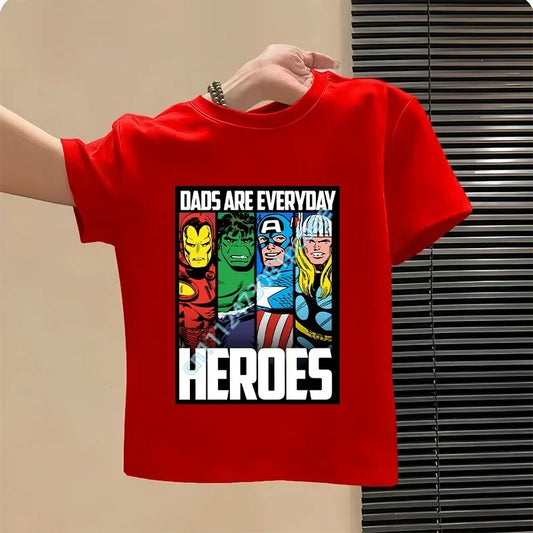 Dziecięcy T-shirt Avengers - wzór z Iron Manem, czerwony, Heroes